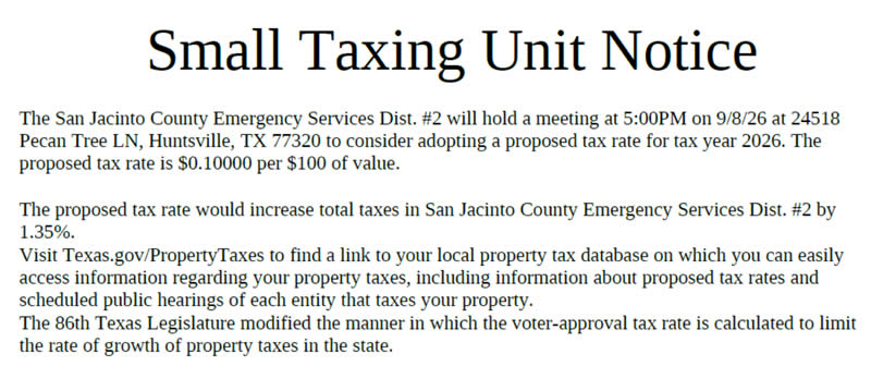 San Jacinto County Texas ESD 2